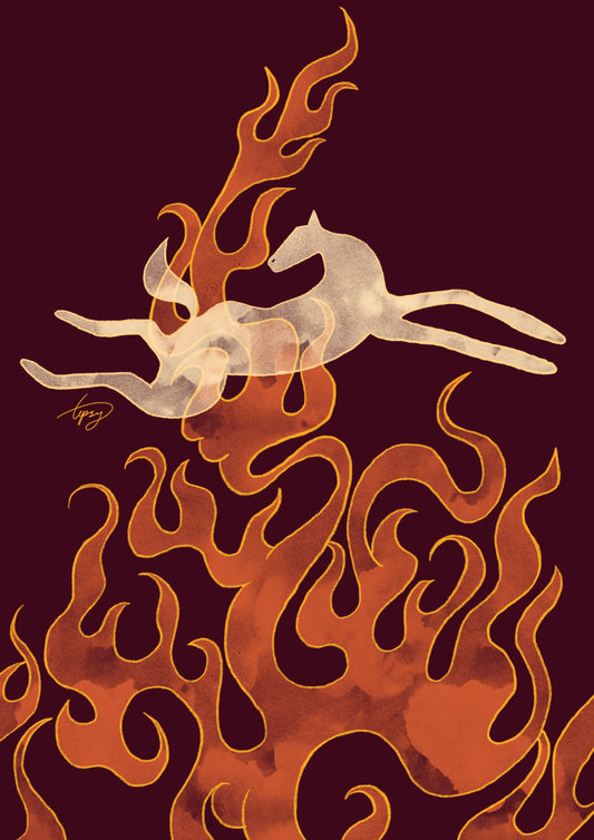 Year of The Fire Horse (A6 print)