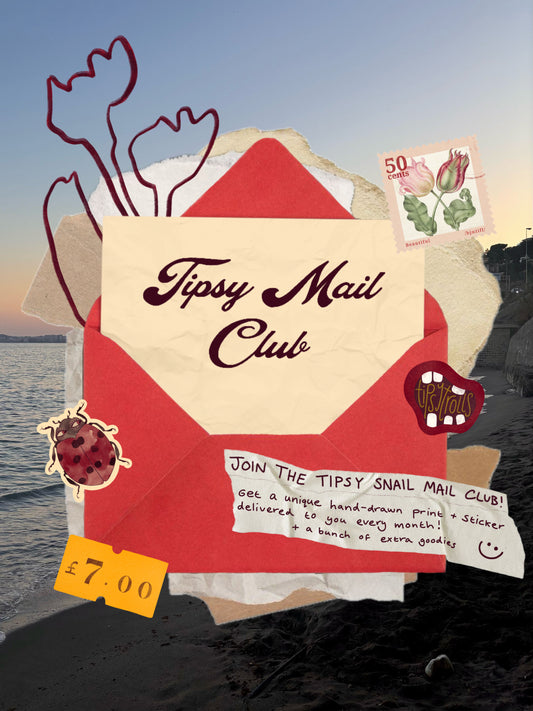Tipsy Mail: Monthly Print and Sticker Subscription